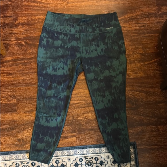 Eddie Bauer Green and Blue Leggings with Artistic Pattern - Picture 1 of 3